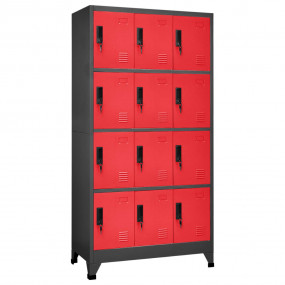 Locker Cabinet Anthracite and Red Steel Large Locker Ca...