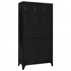 Locker Cabinet Black Steel Large Locker Cabinet Rectang...