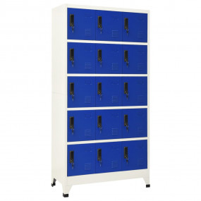 Locker Cabinet Gray and blue Steel Large Cabinet Rectan...