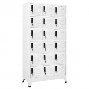 Locker Cabinet White Steel 35.4 x 15.7 x 70.9 in Locker...