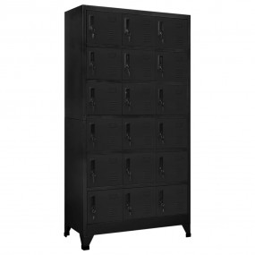 Locker Cabinet Black Steel Large Locker Cabinet Rectang...