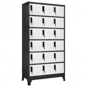 Locker Cabinet Anthracite and White Steel Large Locker ...