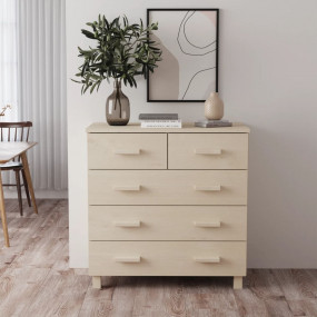Sideboard Honey Brown Solid Pine Wood and MDF Medium Si...