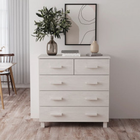 Sideboard White Solid pinewood, MDF Medium Buffet Sideb...