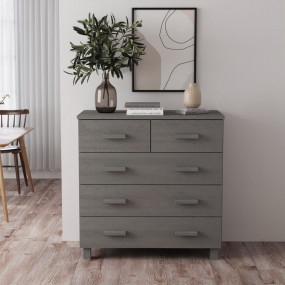Sideboard Light gray Solid pine wood, MDF Medium Sidebo...