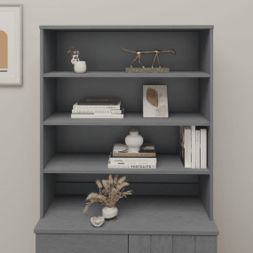 Top For Highboard Dark Grey Solid pinewood, MDF Large