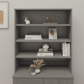 Top for Highboard Light Gray Solid Pine Wood, MDF Mediu...