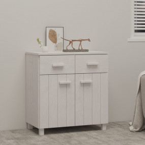 Sideboard White Solid pine wood 31.1 x 15.7 x 31.5 in S...