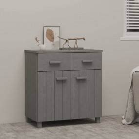 Sideboard Light Grey Solid Pine Wood 31.1 x 15.7 x 31.5...