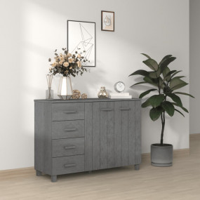 Sideboard Dark Grey Solid Pinewood, MDF Medium Sideboar...