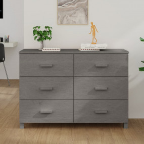 Sideboard Light Gray Solid Pine Wood 44.5x15.7x31.5 in ...