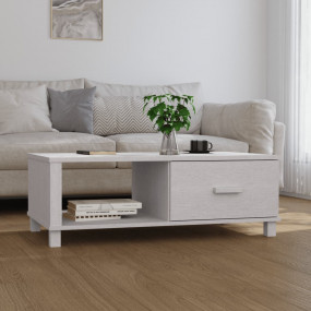 Coffee Table White Solid Pine Wood, MDF Medium Coffee T...