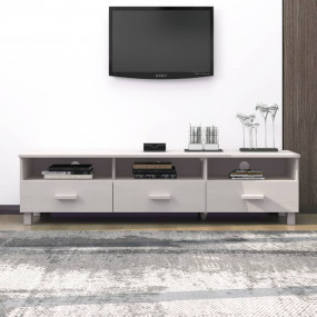 TV Cabinet White Solid pine wood, MDF Large TV Cabinet