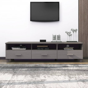 TV Cabinet Light Grey Solid Pinewood, MDF Medium TV Cab...