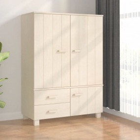 Wardrobe Honey Brown Solid Pinewood Medium Wardrobe Rec...