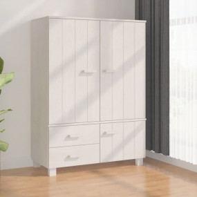 Wardrobe White Solid Pine Wood, MDF Medium Wardrobe Rec...