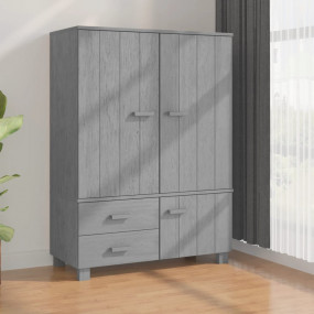 Wardrobe Dark Gray Solid pinewood, MDF Medium Wardrobe
