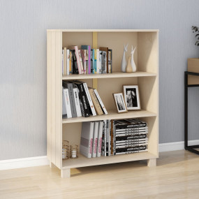 Book Cabinet Honey Brown Solid Pinewood, MDF Medium Boo...