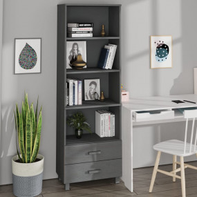 Highboard Dark grey Solid pinewood, MDF Tall Highboard