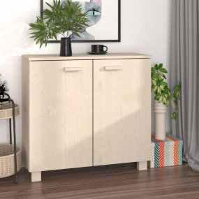Sideboard Honey Brown Solid Pine Wood, MDF Medium Sideb...