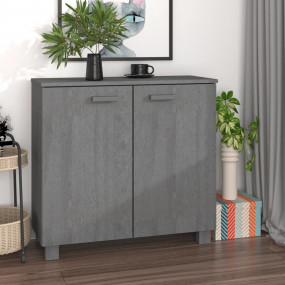Sideboard Dark Grey Solid Pine Wood, MDF Large Sideboar...