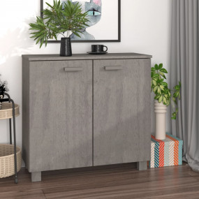 Sideboard Light grey Solid pine wood, MDF 33.5x13.8x31....
