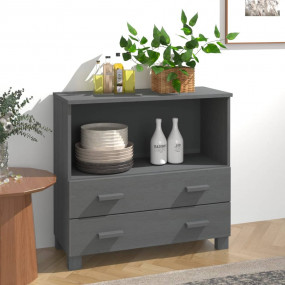 Sideboard Dark Gray Solid Pine Wood Medium Sideboard