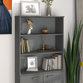 Top For Highboard Dark Grey Solid Pine Wood, MDF