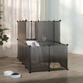 Animal Cage Black Polypropylene (PP), Steel Medium Fold...