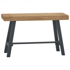 Bench Brown and Black Solid Teak Wood 31.5 in Durable B...
