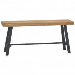 Bench Brown and black Solid teak wood 43.3 in Durable B...