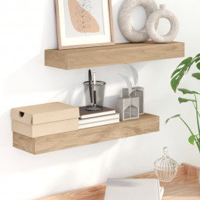 Wall Shelf Teak Solid Teak Wood 23.6 in Wall Mounting R...