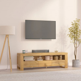 TV Cabinet Teak Solid teak wood 43.3 x 11.8 x 13.8 in T...