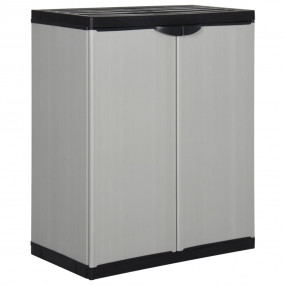 Garden Cabinet Grey and Black PVC and Polypropylene Med...