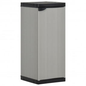 Garden Storage Cabinet Grey and Black PVC and Polypropy...