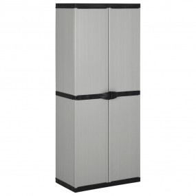 Garden Cabinet Grey and Black PVC and PP (Polypropylene...