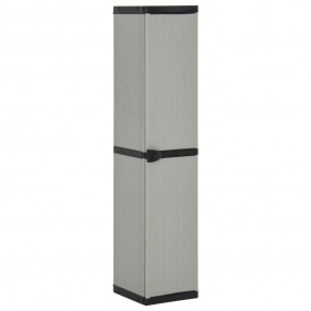 Garden Storage Cabinet Grey and Black PVC, Polypropylen...