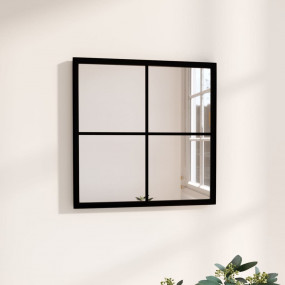 Mirror Black Metal, glass 15.7x15.7 in Wall mounting