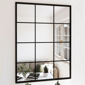 Mirror Black Metal, glass 31.5 x 23.6 in Simple Wall Mi...