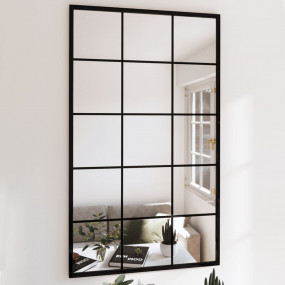 Mirror Black Metal, Glass 39.4x23.6 in Mirror Rectangul...