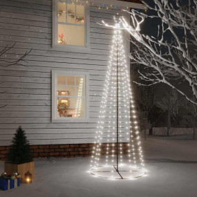 Christmas Cone Tree Cool White Powder-coated steel 9.8 ...