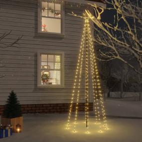 Christmas Tree With Spike Warm white Powder-coated stee...