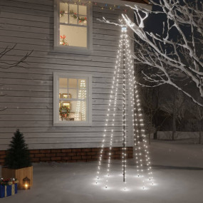 Christmas Tree With Spike Cold White Powder-coated stee...
