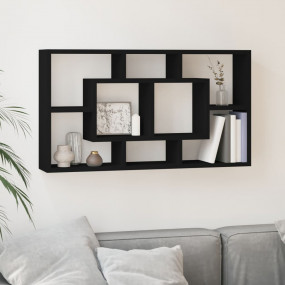 Wall Shelf Black Engineered wood Wall Shelf Rectangular...