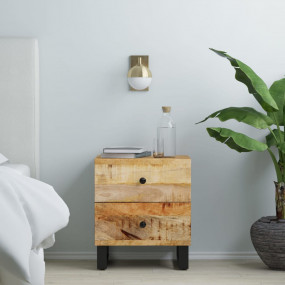 Bedside Cabinet Black Solid mango wood Medium Bedside C...