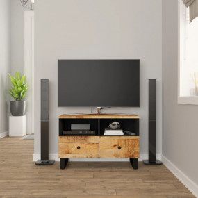 TV Cabinet Black and natural wood
