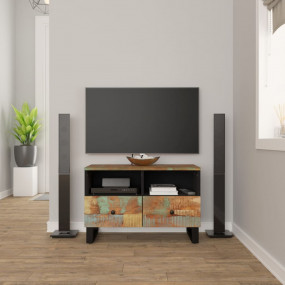 TV Cabinet Multicolor Solid reclaimed wood, engineered ...