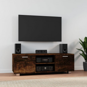 TV Cabinet Smoked Oak Engineered wood, Aluminum 47.2 in...