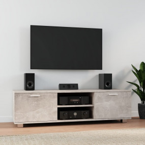 TV Cabinet Concrete Gray Engineered Wood Large TV Cabin...