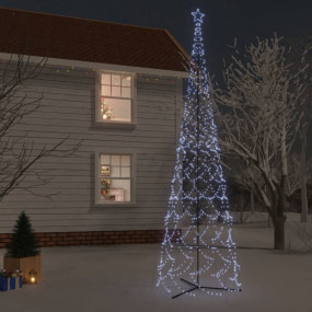Christmas Cone Tree Cool White Powder-coated Steel Larg...